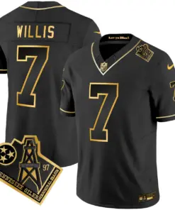 Tennessee Titans Nike 1997 Throwback Vapor Stitched Jersey - Black - Image 19