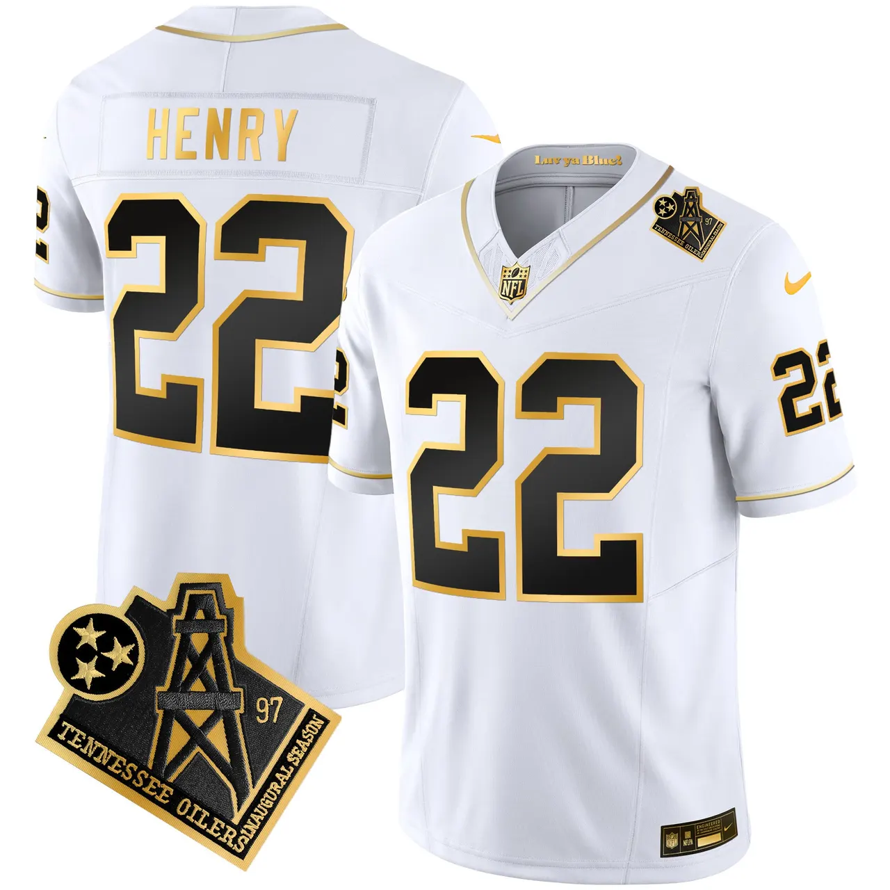 Tennessee Titans Nike 1997 Throwback Vapor Stitched Jersey - Black - Image 22