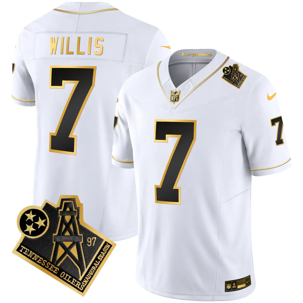 Tennessee Titans Nike 1997 Throwback Vapor Stitched Jersey - Black - Image 26