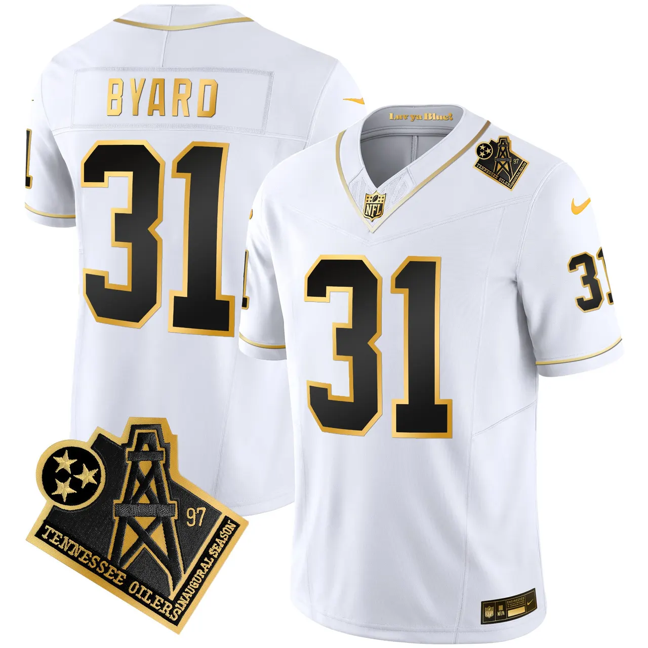 Tennessee Titans Nike 1997 Throwback Vapor Stitched Jersey - Black - Image 27