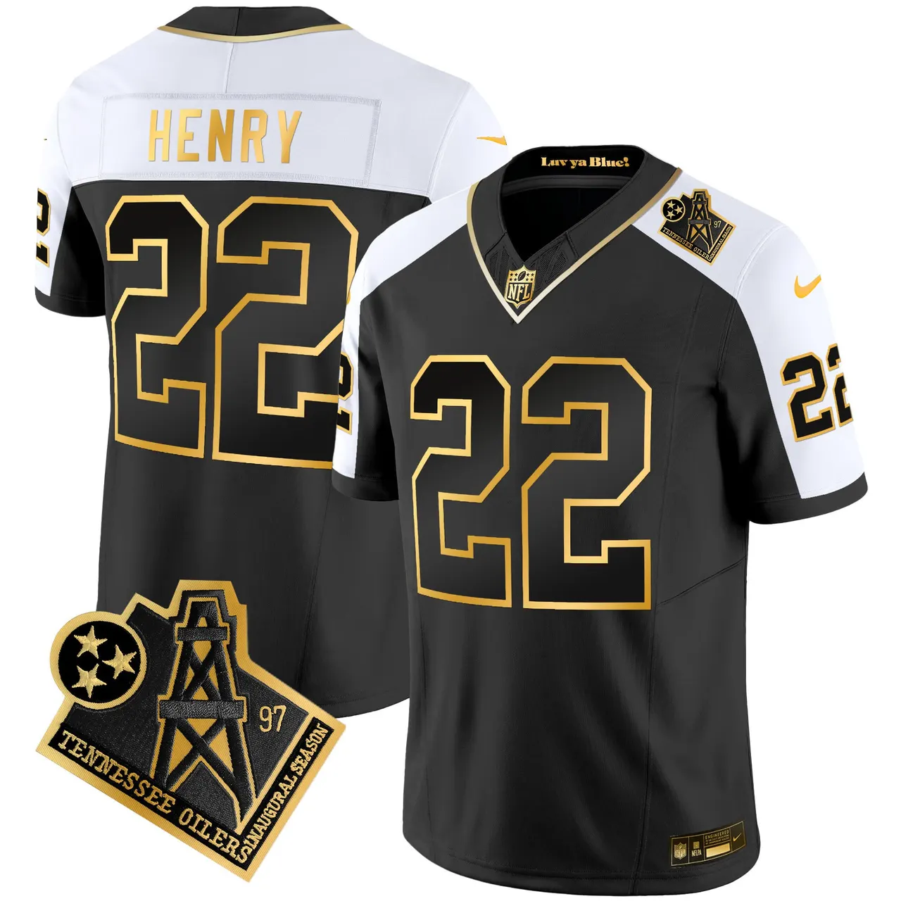 Tennessee Titans Nike 1997 Throwback Vapor Stitched Jersey - Black