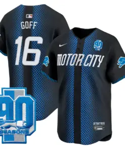 Alternative view of Detroit Lions Nike 90th Year Patch Vapor Premier Limited Stitched Jersey - Black