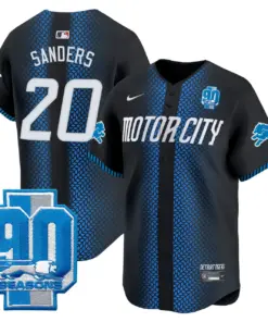 Detroit Lions Nike 90th Year Patch Vapor Premier Limited Stitched Jersey - Black - Image 5