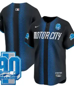 Detroit Lions Nike 90th Year Patch Vapor Premier Limited Stitched Jersey - Black - Image 8
