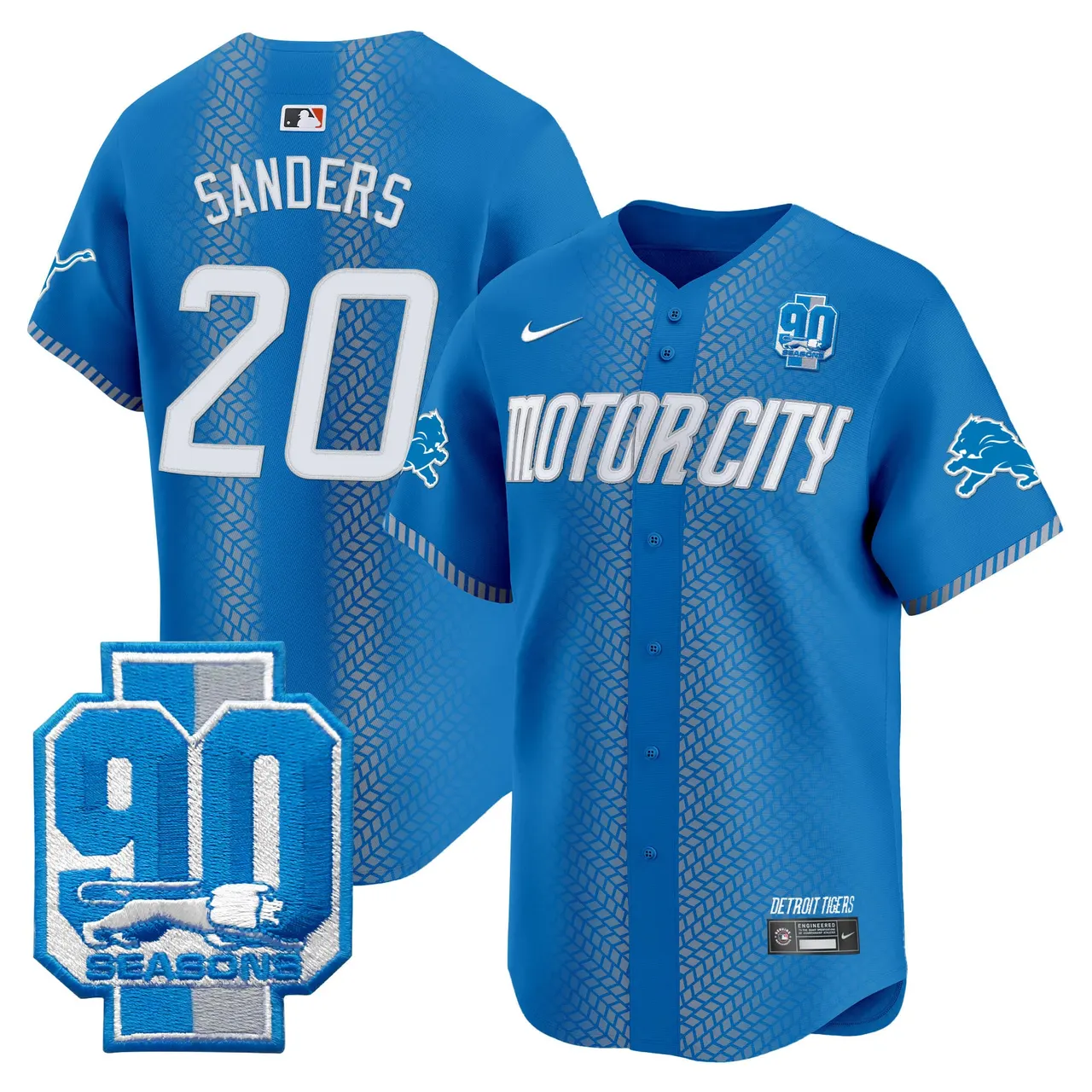 Detroit Lions Nike 90th Year Patch Vapor Premier Limited Stitched Jersey - Black - Image 21