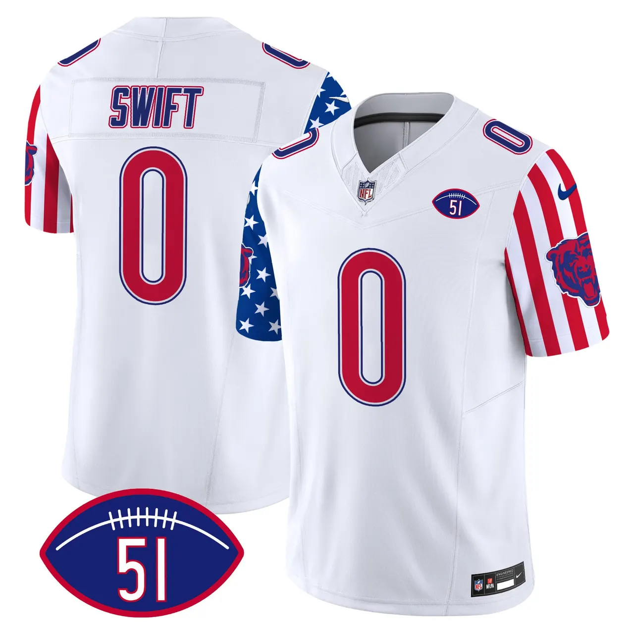 Chicago Bears Nike American Style Vapor Limited Stitched Jersey - White - Image 2