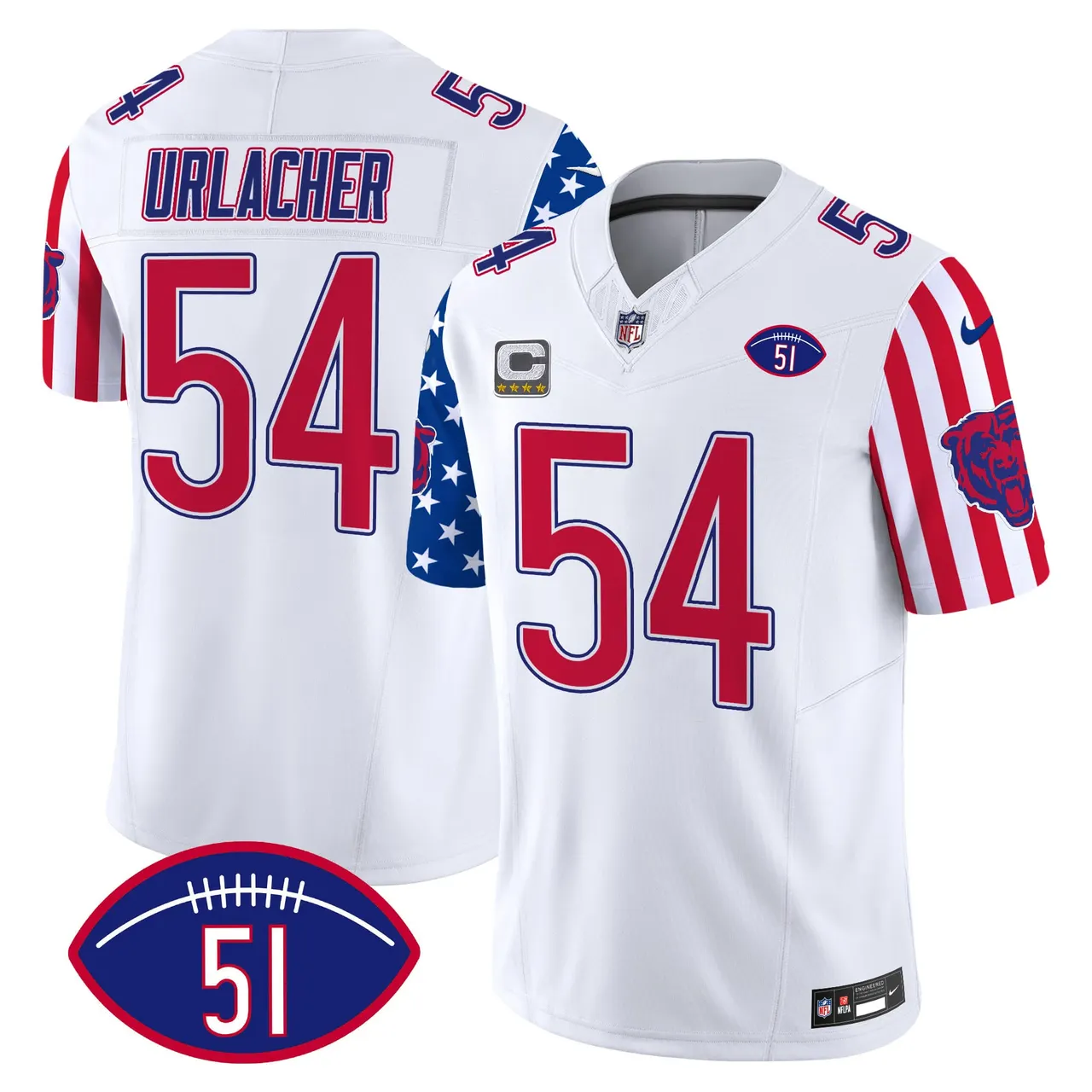 Chicago Bears Nike American Style Vapor Limited Stitched Jersey - White - Image 4