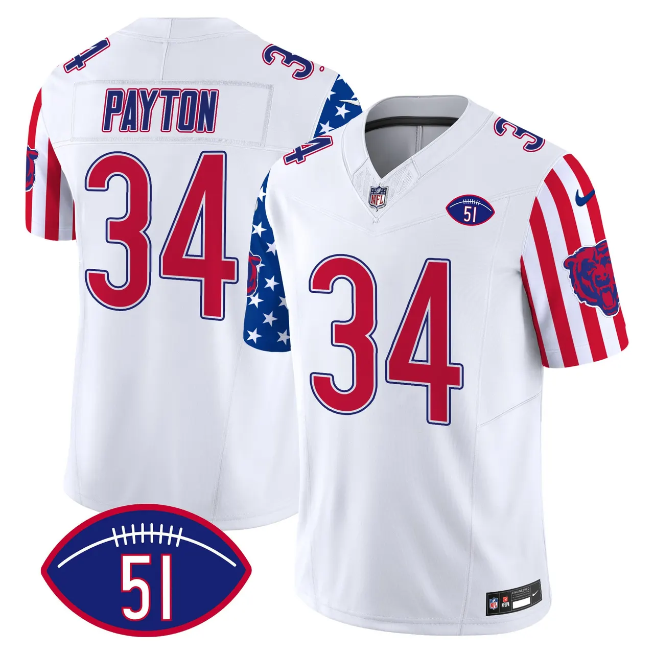 Chicago Bears Nike American Style Vapor Limited Stitched Jersey - White - Image 6