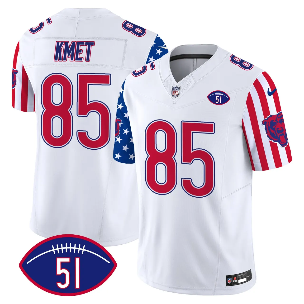 Chicago Bears Nike American Style Vapor Limited Stitched Jersey - White - Image 7