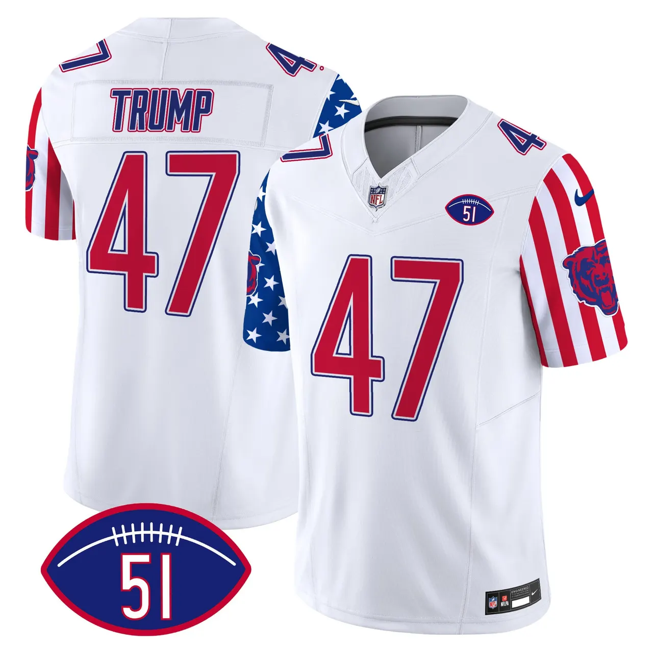 Chicago Bears Nike American Style Vapor Limited Stitched Jersey - White - Image 8