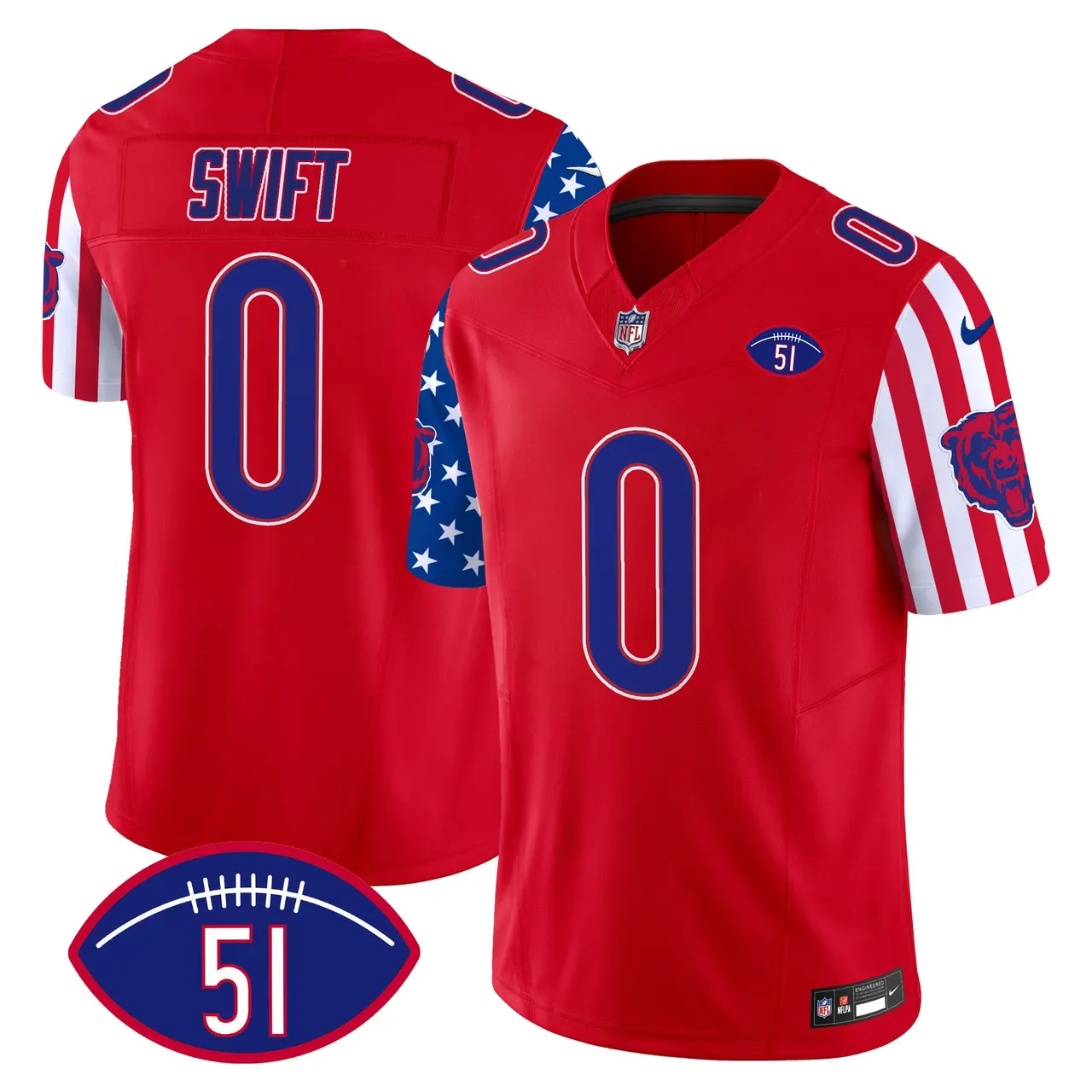 Chicago Bears Nike American Style Vapor Limited Stitched Jersey - White - Image 10