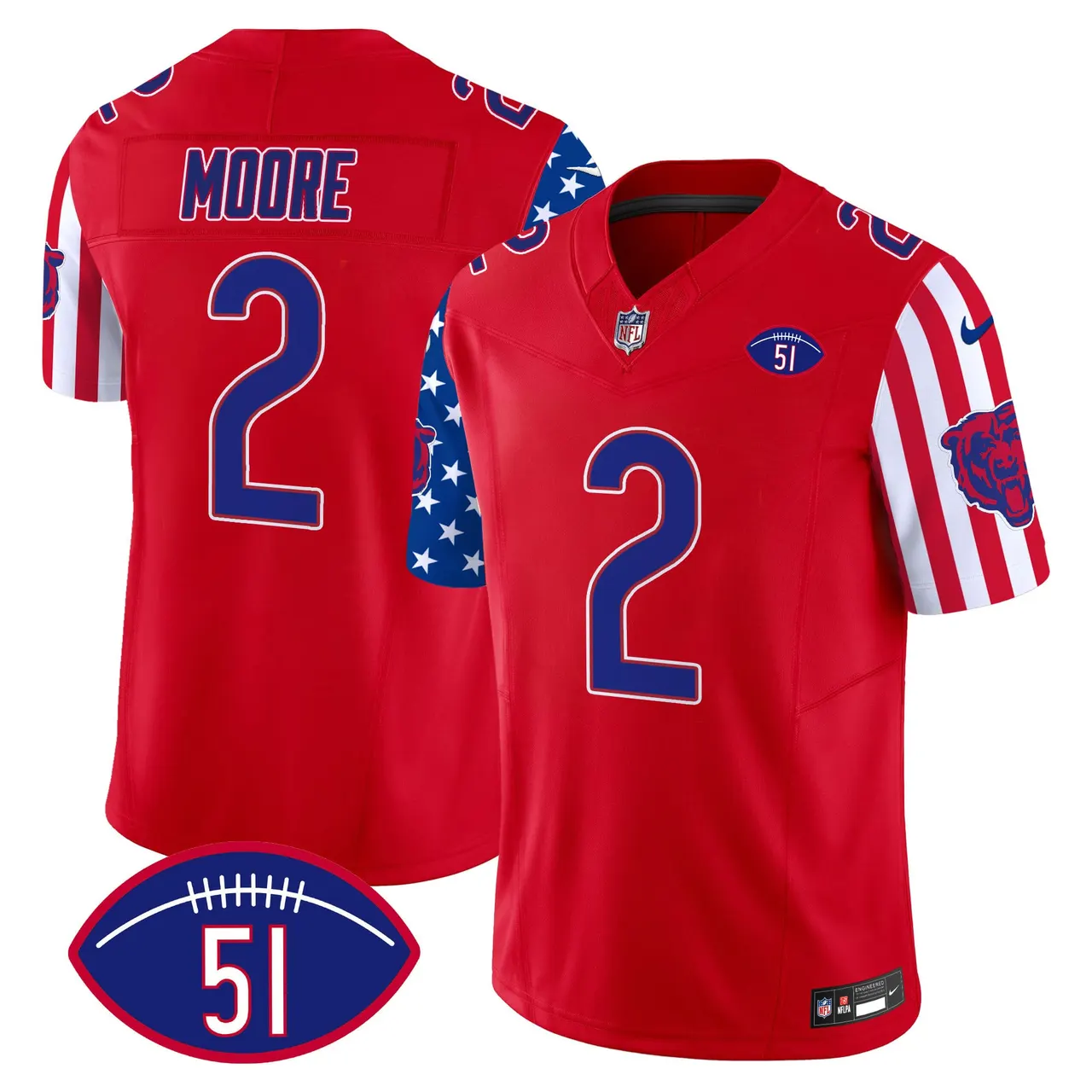 Chicago Bears Nike American Style Vapor Limited Stitched Jersey - White - Image 13