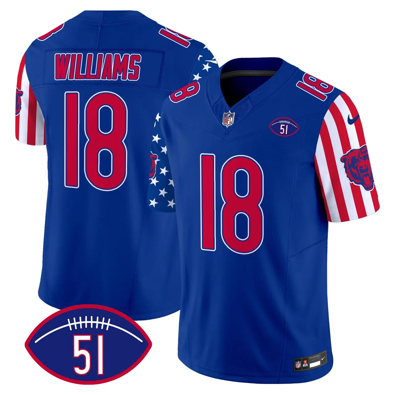 Chicago Bears Nike American Style Vapor Limited Stitched Jersey - White - Image 17