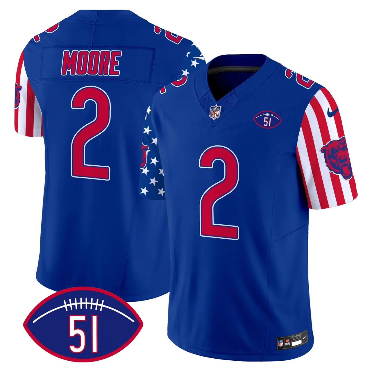 Chicago Bears Nike American Style Vapor Limited Stitched Jersey - White - Image 21