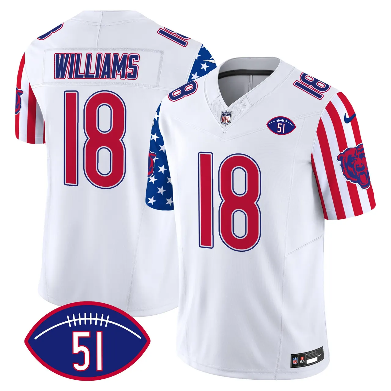 Chicago Bears Nike American Style Vapor Limited Stitched Jersey - White