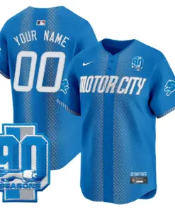 Detroit Lions Nike 90th Year Patch Vapor Premier Custom Limited Stitched Jersey - Black - Image 3