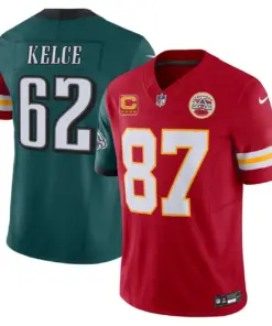 Travis Kelce Kansas City Chiefs Philadelphia Eagles Nike Split Stitched Jersey - Red