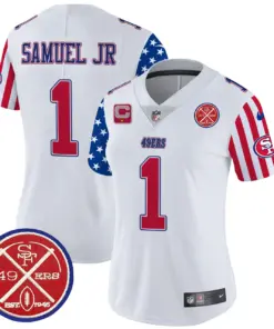 Alternative view of San Francisco 49ers Nike Women's American Style Vapor Limited Stitched Jersey - White