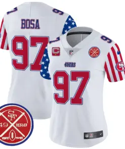 San Francisco 49ers Nike Women's American Style Vapor Limited Stitched Jersey - White - Image 7
