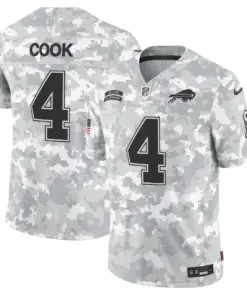 Alternative view of Allen Buffalo Bills Nike 2024 Salute to Service Vapor Limited Stitched Jersey - Arctic Camo All Stitched - Gray