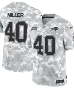 Allen Buffalo Bills Nike 2024 Salute to Service Vapor Limited Stitched Jersey - Arctic Camo All Stitched - Gray - Image 4