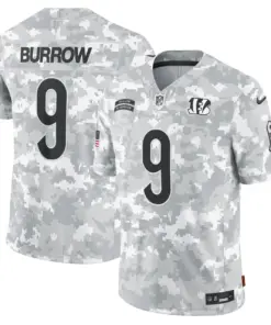 Joe Burrow Cincinnati Bengals Nike 2024 Salute to Service Vapor Limited Stitched Jersey - Arctic Camo All Stitched - Gray