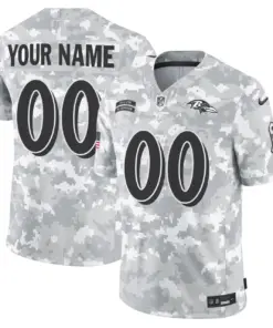 Baltimore Ravens Nike 2024 Salute to Service Custom Stitched Jersey - White