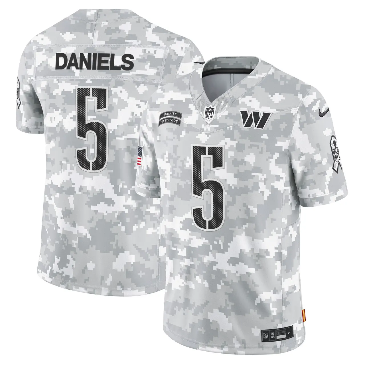 Mclaurin Washington Commanders Nike 2024 Salute to Service Vapor Limited Stitched Jersey - Arctic Camo All Stitched - Gray - Image 2