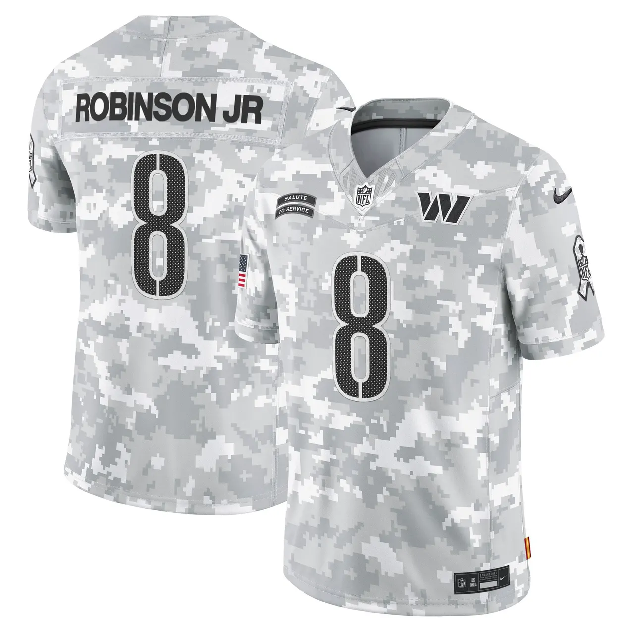Mclaurin Washington Commanders Nike 2024 Salute to Service Vapor Limited Stitched Jersey - Arctic Camo All Stitched - Gray - Image 3