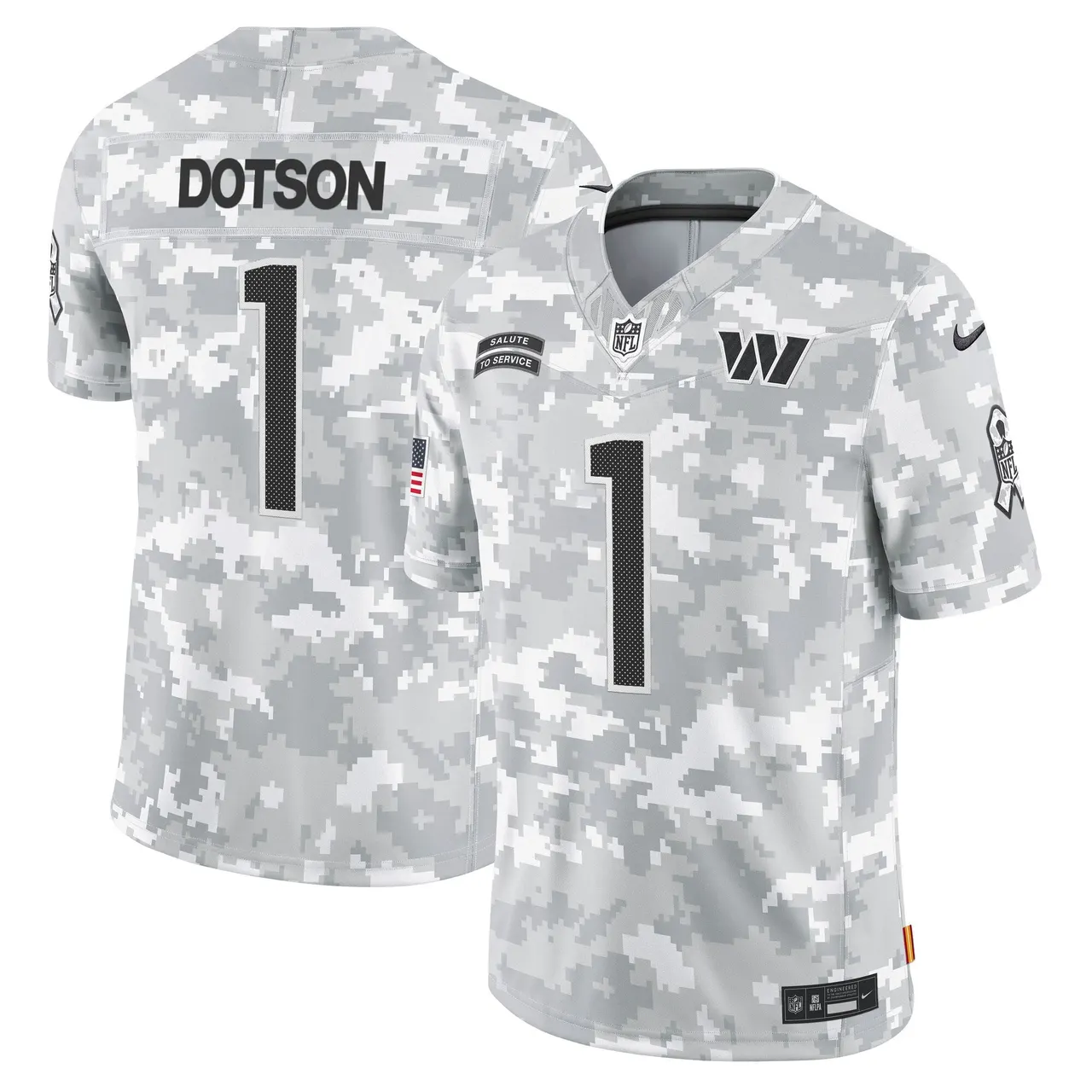 Mclaurin Washington Commanders Nike 2024 Salute to Service Vapor Limited Stitched Jersey - Arctic Camo All Stitched - Gray - Image 5