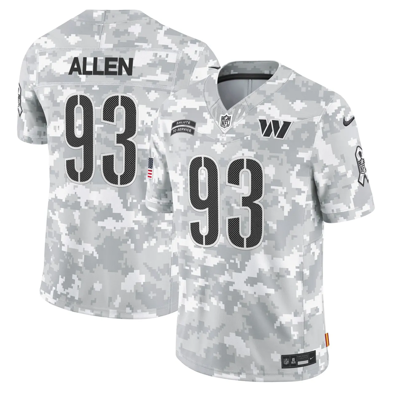 Mclaurin Washington Commanders Nike 2024 Salute to Service Vapor Limited Stitched Jersey - Arctic Camo All Stitched - Gray - Image 6