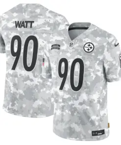 T.J. Watt Pittsburgh Steelers Nike 2024 Salute to Service Vapor Limited Stitched Jersey - Arctic Camo All Stitched - Grey