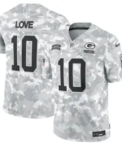 Jordan Love Green Bay Packers Nike 2024 Salute to Service Vapor Limited Stitched Jersey - Arctic Camo All Stitched - White