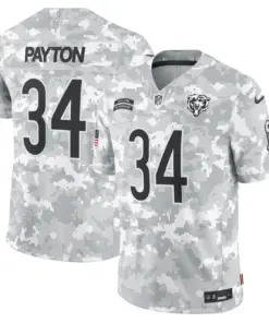 Walter Payton Chicago Bears Nike 2024 Salute to Service Vapor Limited Stitched Jersey - Arctic Camo All Stitched - White