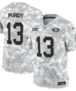 San Francisco 49ers Nike 2024 Salute to Service Vapor Limited Stitched Jersey - Arctic Camo All Stitched - Grey - Image 3