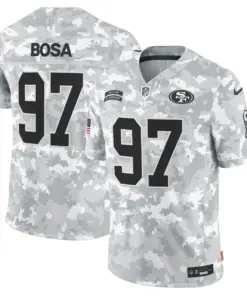 San Francisco 49ers Nike 2024 Salute to Service Vapor Limited Stitched Jersey - Arctic Camo All Stitched - Grey - Image 7
