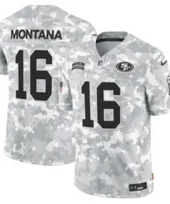 San Francisco 49ers Nike 2024 Salute to Service Vapor Limited Stitched Jersey - Arctic Camo All Stitched - Grey - Image 8