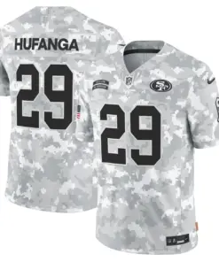 San Francisco 49ers Nike 2024 Salute to Service Vapor Limited Stitched Jersey - Arctic Camo All Stitched - Grey - Image 10