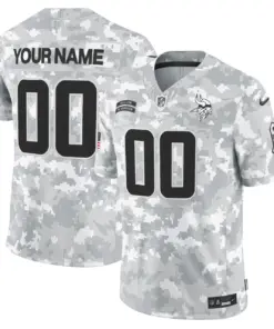 Minnesota Vikings Nike 2024 Salute to Service Vapor Custom Limited Stitched Jersey - Arctic Camo All Stitched - White