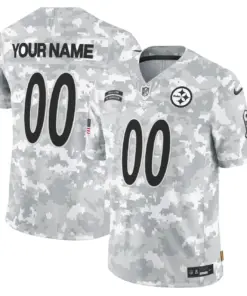 Pittsburgh Steelers Nike 2024 Salute to Service Vapor Custom Limited Stitched Jersey - Arctic Camo All Stitched - Grey