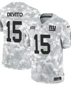 New York Giants Nike 2024 Salute to Service Vapor Limited Stitched Jersey - Arctic Camo All stitched - White
