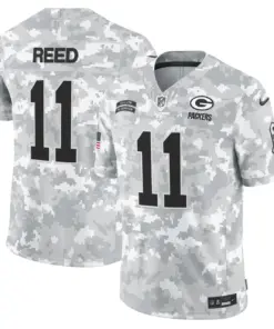 Green Bay Packers Nike 2024 Salute to Service Vapor Limited Stitched Jersey - Arctic Camo All Stitched - White - Image 4