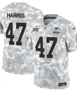 Green Bay Packers Nike 2024 Salute to Service Vapor Limited Stitched Jersey - Arctic Camo All Stitched - White - Image 9