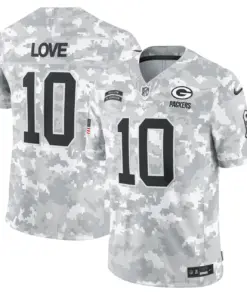 Green Bay Packers Nike 2024 Salute to Service Vapor Limited Stitched Jersey - Arctic Camo All Stitched - White