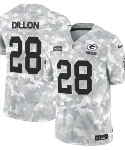 Green Bay Packers Nike 2024 Salute to Service Vapor Limited Stitched Jersey - Arctic Camo All Stitched - White - Image 3