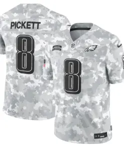 Alternative view of Philadelphia Eagles Nike 2024 Salute to Service Vapor Limited Stitched Jersey - Arctic Camo All Stitched - Grey