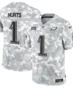 Philadelphia Eagles Nike 2024 Salute to Service Vapor Limited Stitched Jersey - Arctic Camo All Stitched - Grey - Image 3