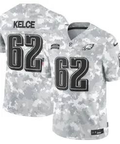 Philadelphia Eagles Nike 2024 Salute to Service Vapor Limited Stitched Jersey - Arctic Camo All Stitched - Grey - Image 4