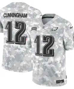 Philadelphia Eagles Nike 2024 Salute to Service Vapor Limited Stitched Jersey - Arctic Camo All Stitched - Grey - Image 6