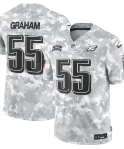 Philadelphia Eagles Nike 2024 Salute to Service Vapor Limited Stitched Jersey - Arctic Camo All Stitched - Grey - Image 7